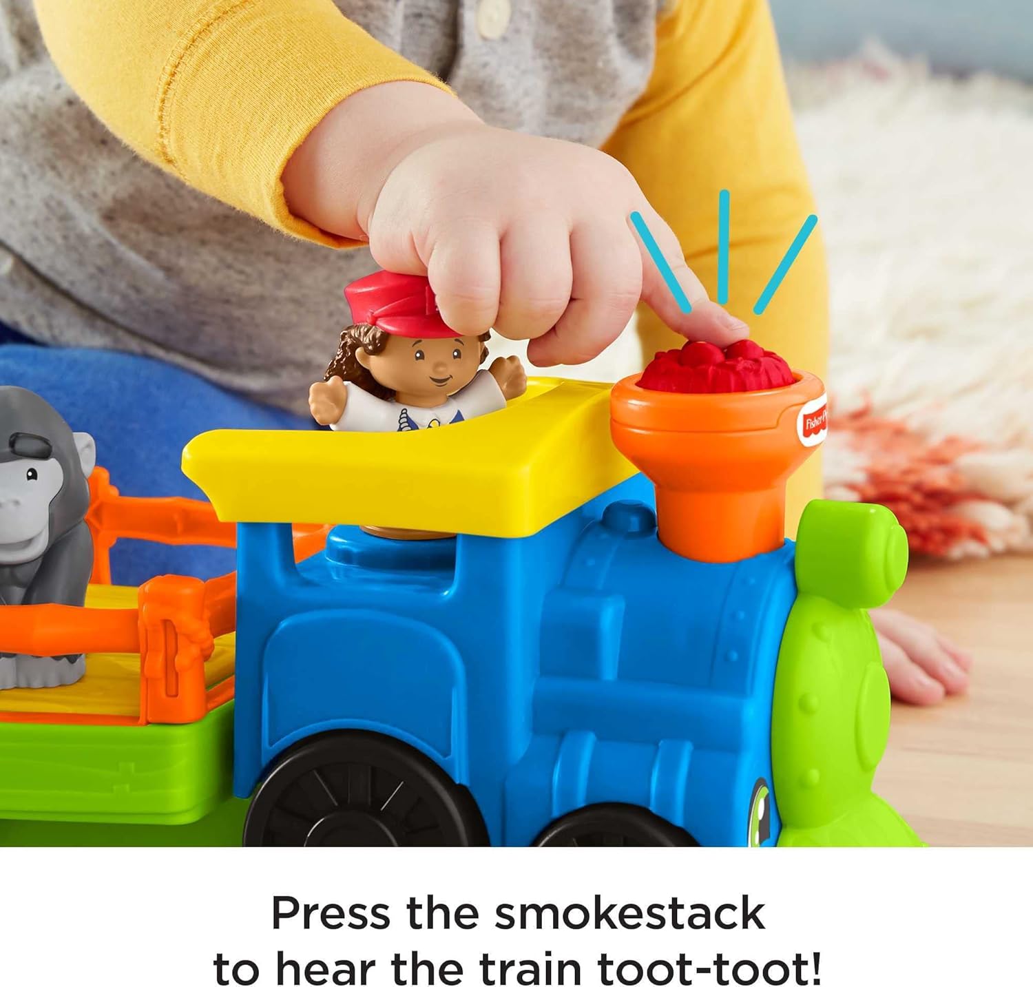 FisherPrice Little People Toddler Toy Train ChooChoo Zoo with Music Sounds and 3 Figures for Pretend Play Ages 1 Years