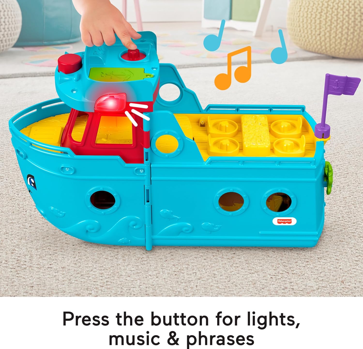 FisherPrice Little People Toddler Toy Travel Together Friend Ship Musical Playset with 2 Figures for Pretend Play Kids Ages 1 Years