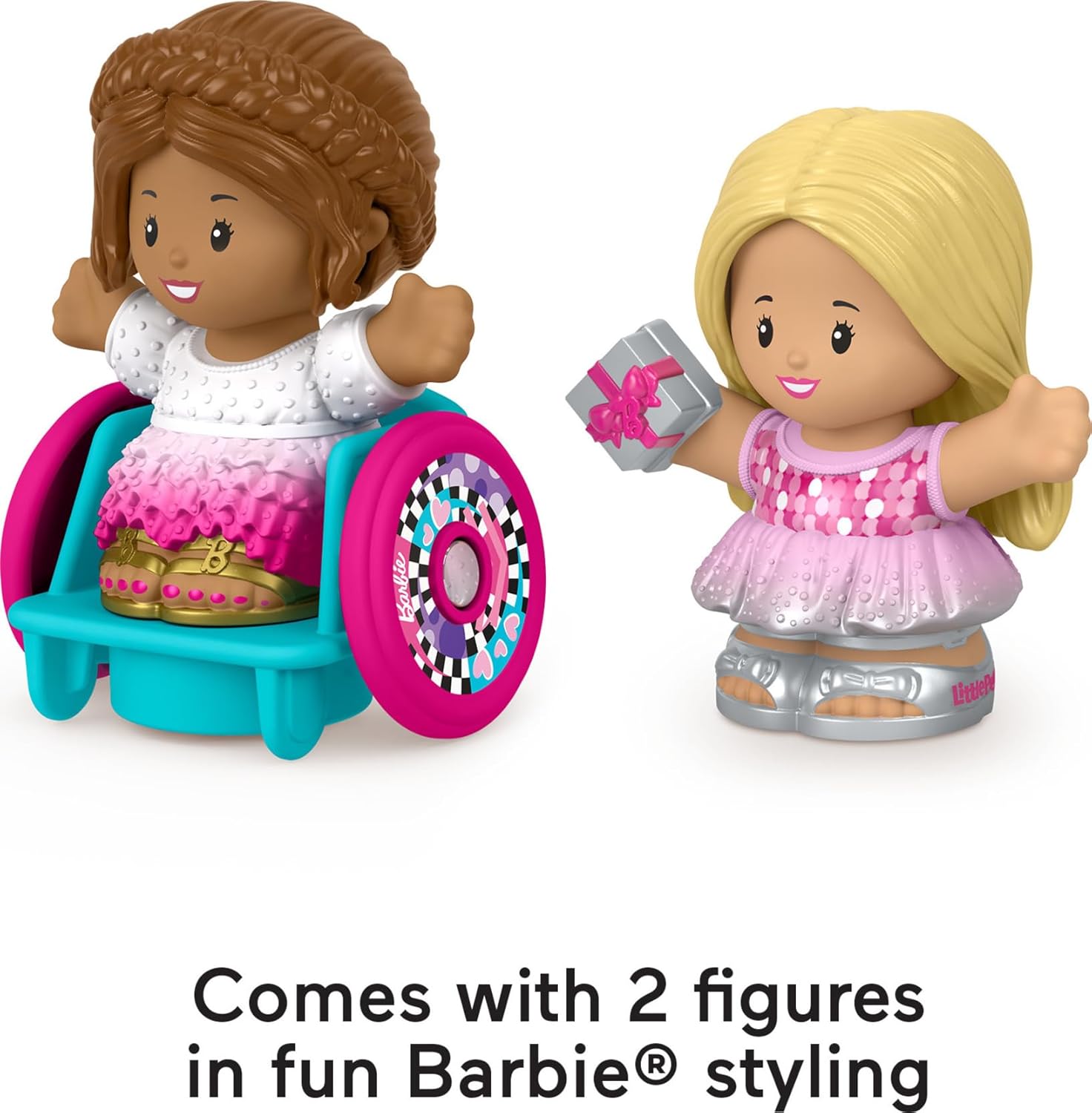 FisherPrice Little People Toddler Toys Barbie Party Figure Set with 2 Characters for Preschool Pretend Play Kids Ages 18 Months