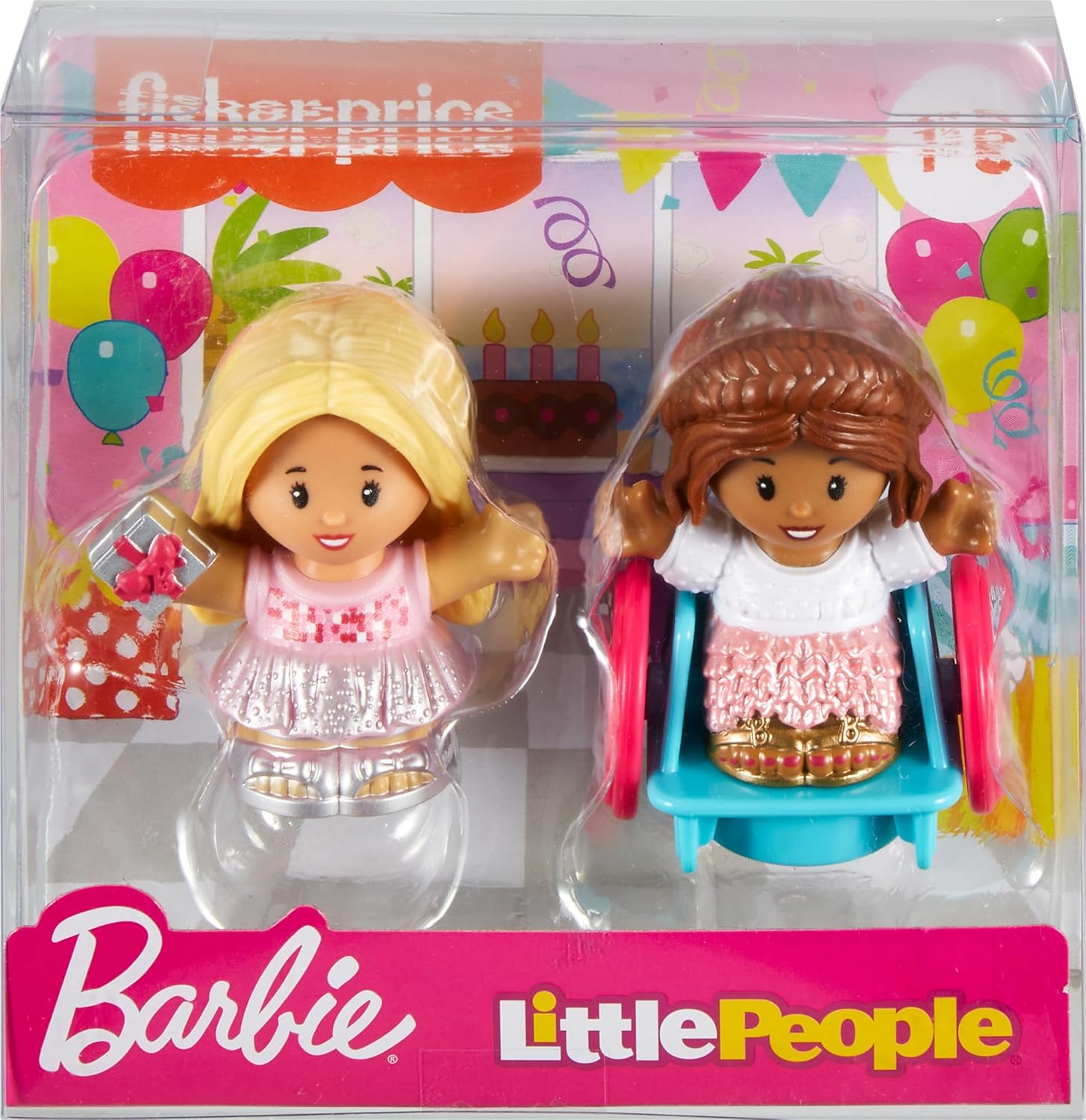 FisherPrice Little People Toddler Toys Barbie Party Figure Set with 2 Characters for Preschool Pretend Play Kids Ages 18 Months