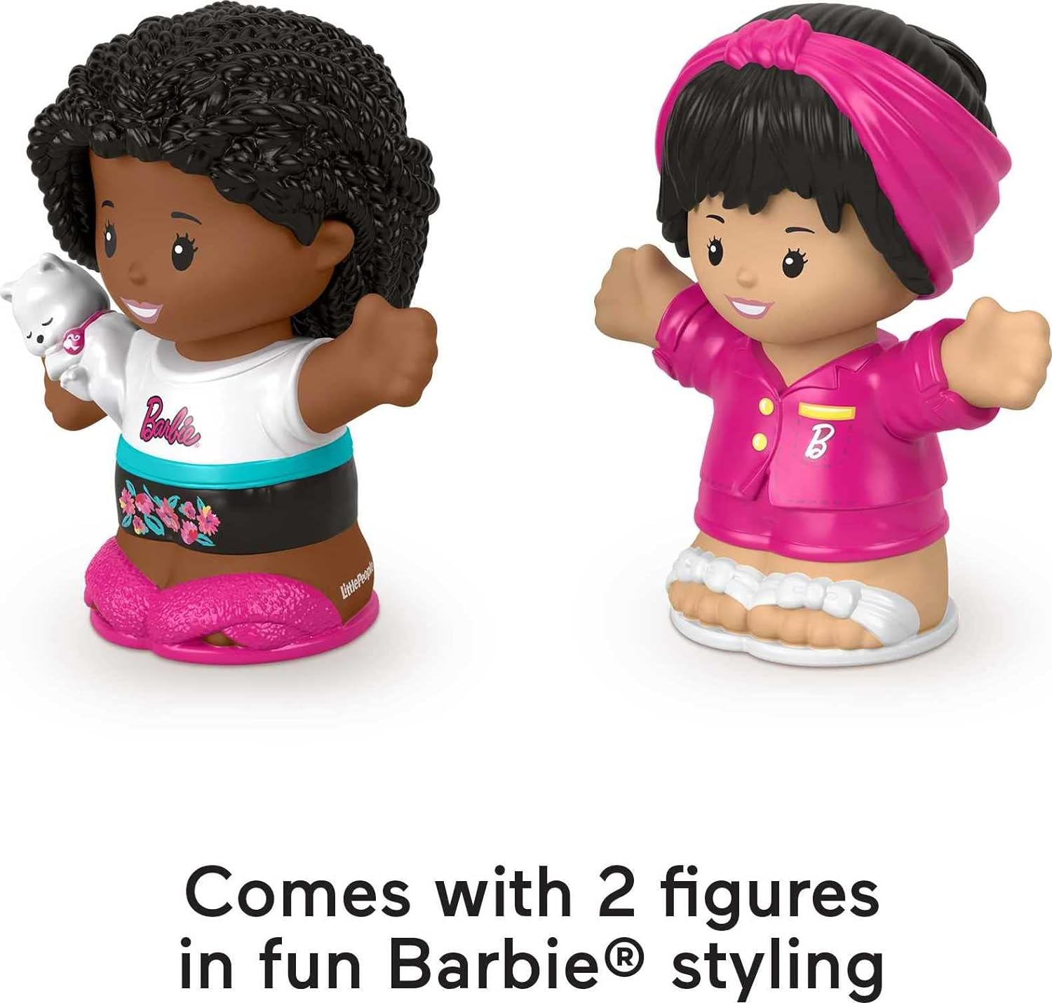 FisherPrice Little People Toddler Toys Barbie Sleepover Figure Set with 2 Characters for Preschool Pretend Play Kids Ages 18 Months