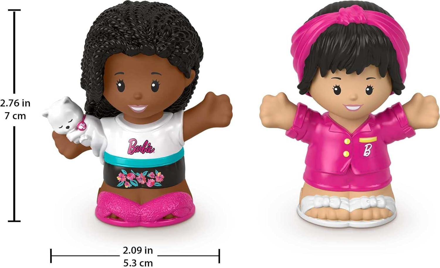FisherPrice Little People Toddler Toys Barbie Sleepover Figure Set with 2 Characters for Preschool Pretend Play Kids Ages 18 Months