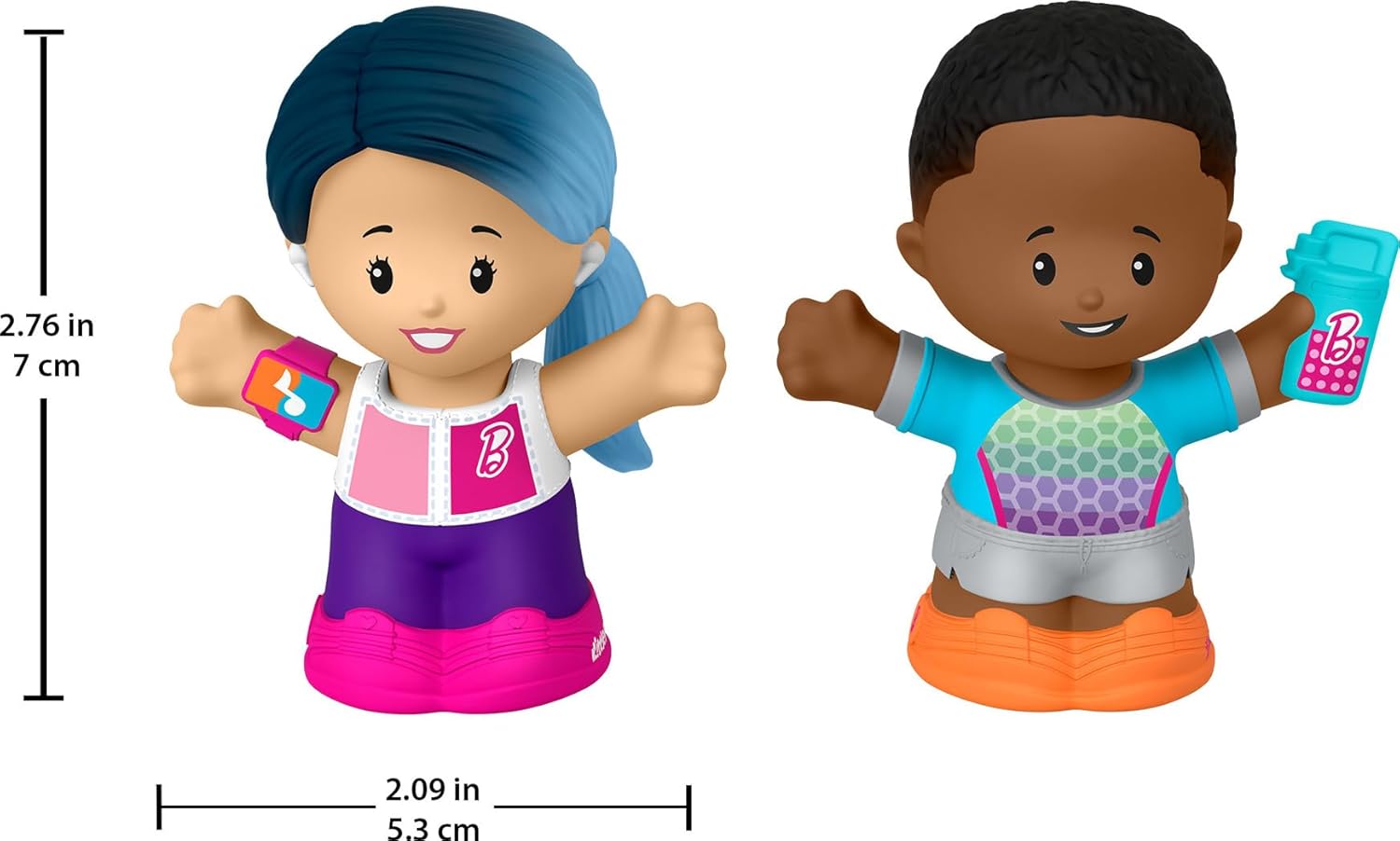 FisherPrice Little People Toddler Toys Barbie Wellness Figure Set with 2 Characters for Preschool Pretend Play Kids Ages 18 Months