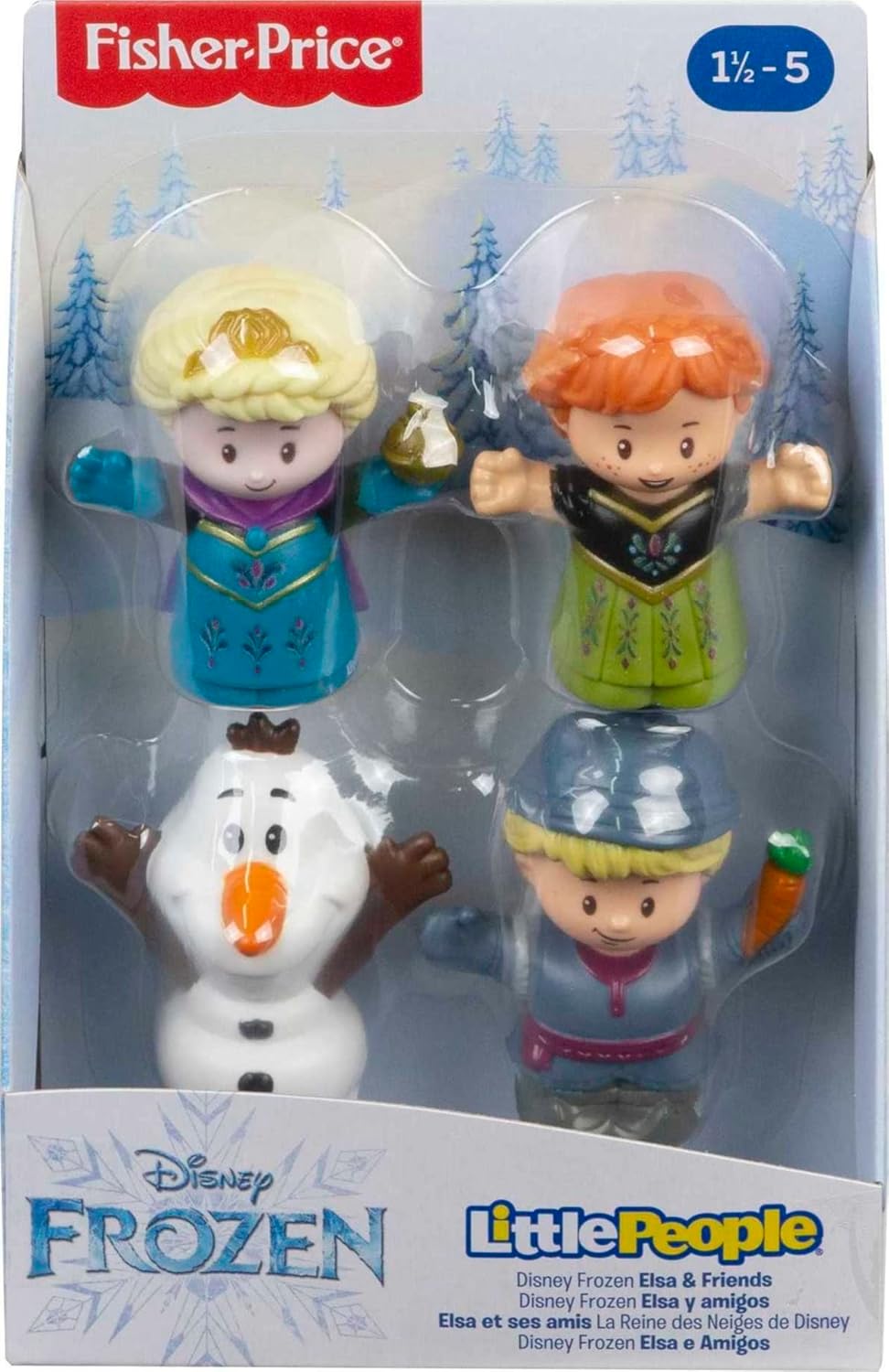 FisherPrice Little People Toddler Toys Disney Frozen Elsa ampamp Friends Figure Set with Anna Kristoff ampamp Olaf for Ages 18 Months4Pack