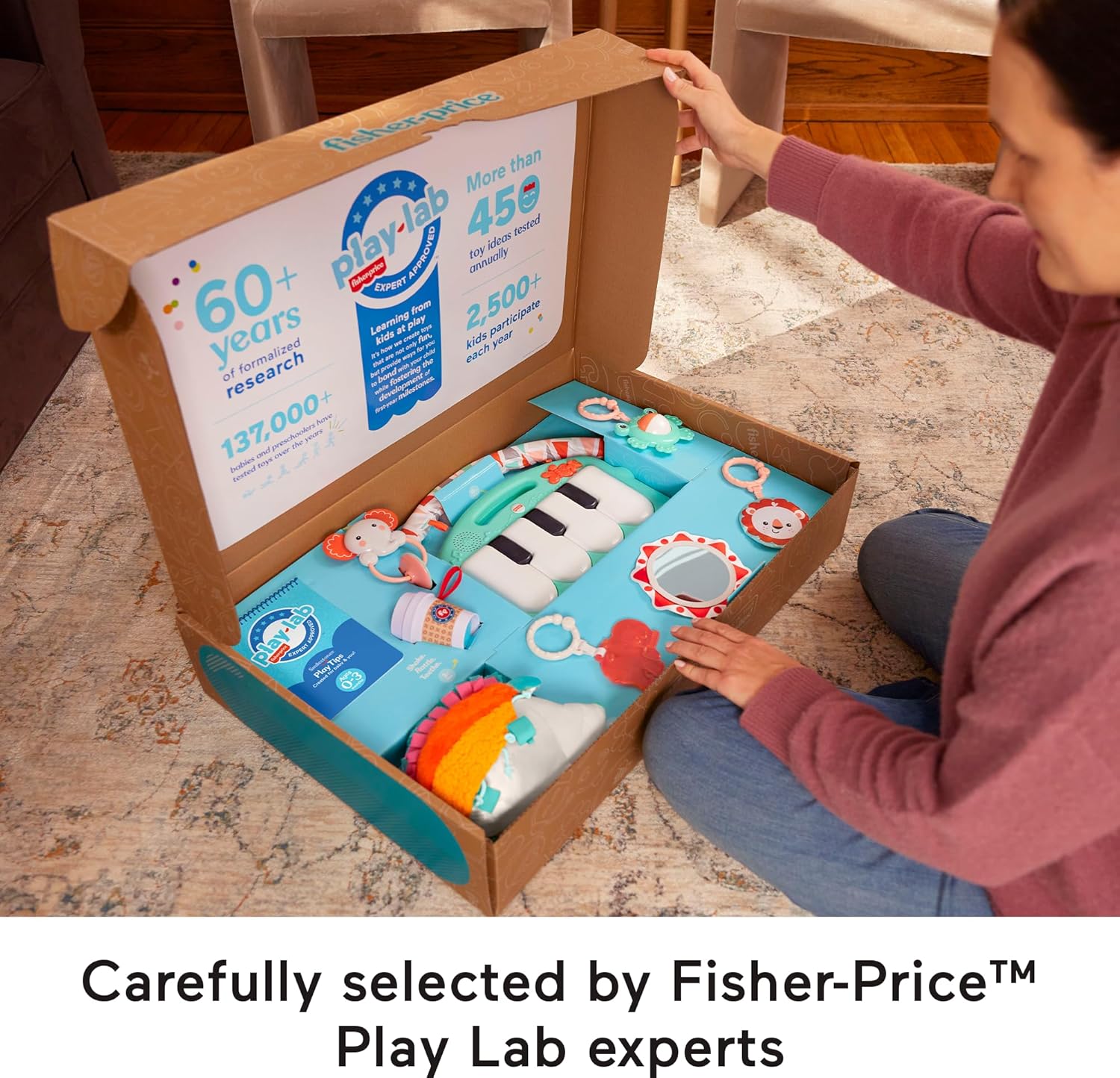 FisherPrice Newborn Baby Kit Lets Snuggle ampamp Play Set Developmental Toys with Activity Guide for Infants Ages 0 Months03 Months