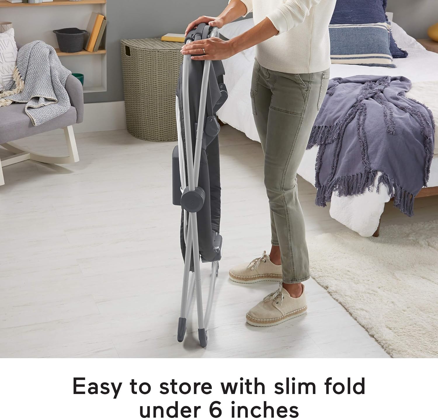 FisherPrice Portable Baby Crib Soothing View Projection Bassinet with Lights Music Vibrations ampamp Slim Fold for Newborns 0 Months Pencil StrokesPencil Strokes