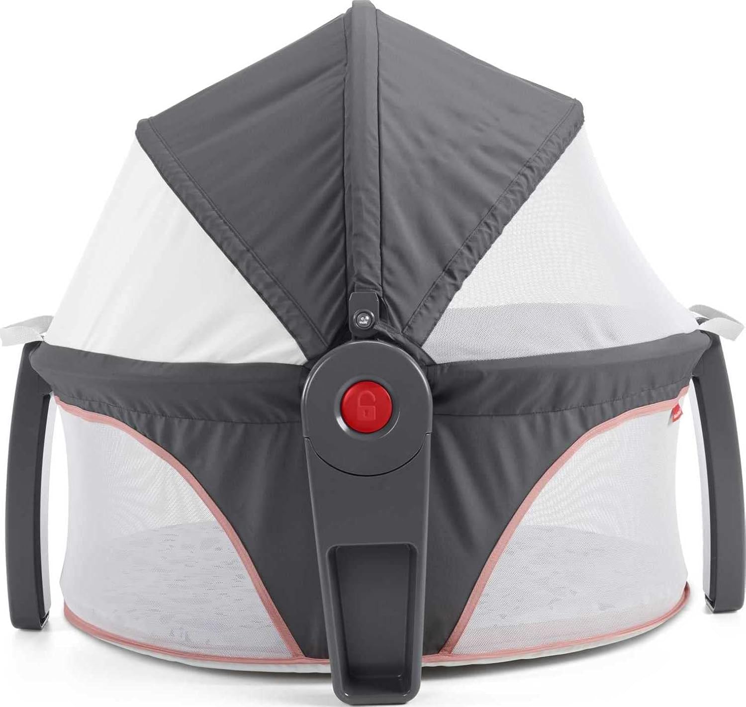 FisherPrice Portable Bassinet OnTheGo Baby Dome Travel Play Space with Developmental Newborn Toys ampamp Canopy Pink Pacific Pebble