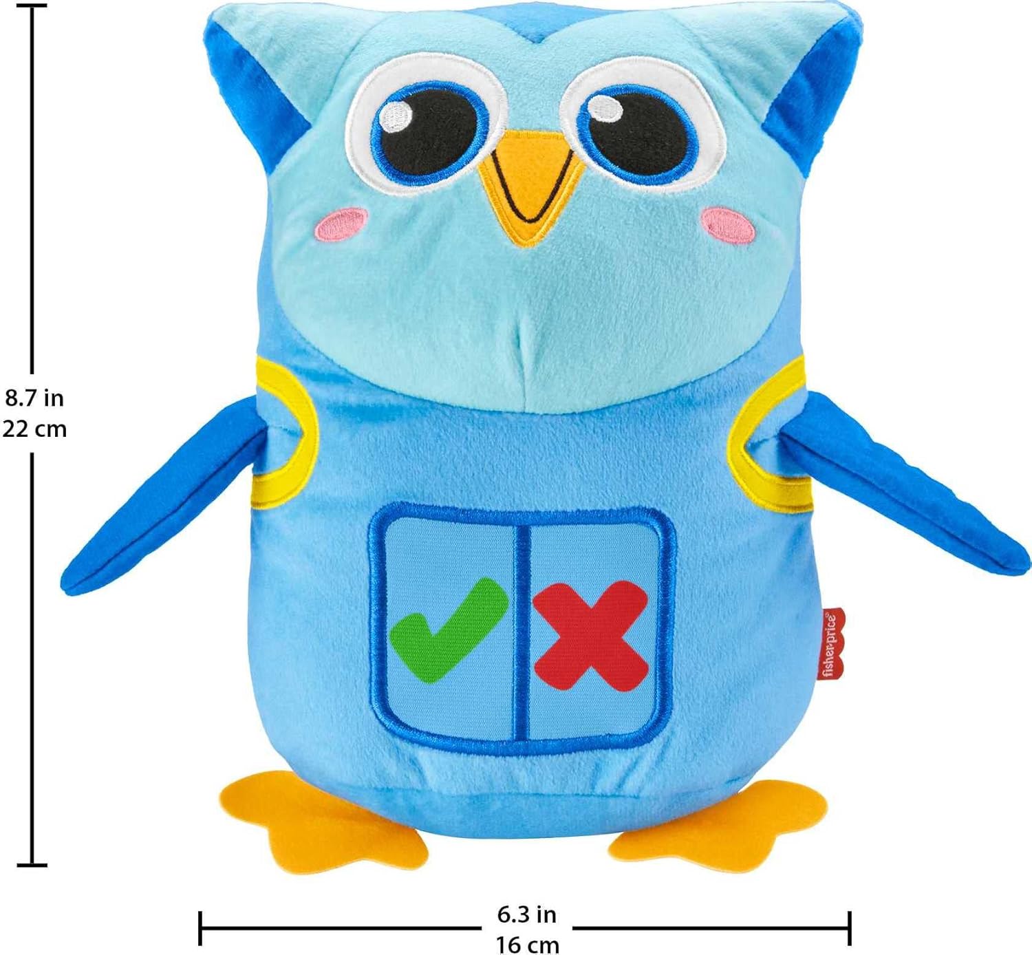 FisherPrice Preschool Learning Toy Guess ampamp Press Owl Electronic Plush with Cards ampamp Interactive Games for Kids Ages 3 Years