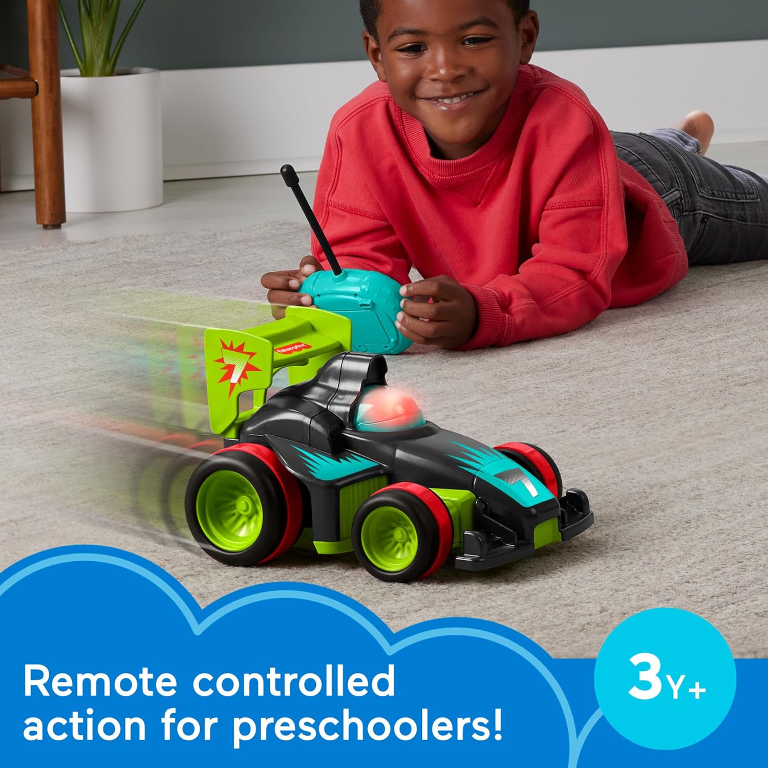 FisherPrice Preschool Toy Remote Controlled Car My Easy RC with 2 Speeds for Kids Ages 3 Years