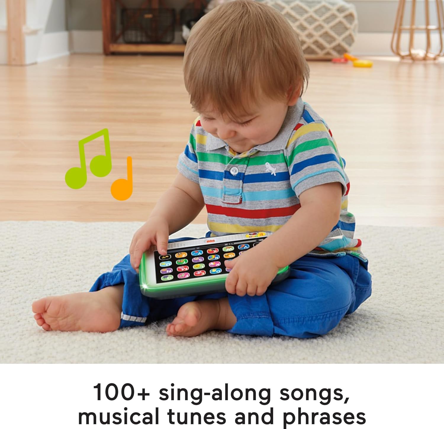 FisherPrice Toddler Learning Toy Laugh ampamp Learn Smart Stages Tablet Pretend Computer with Music ampamp Lights for Kids Ages 1 Years