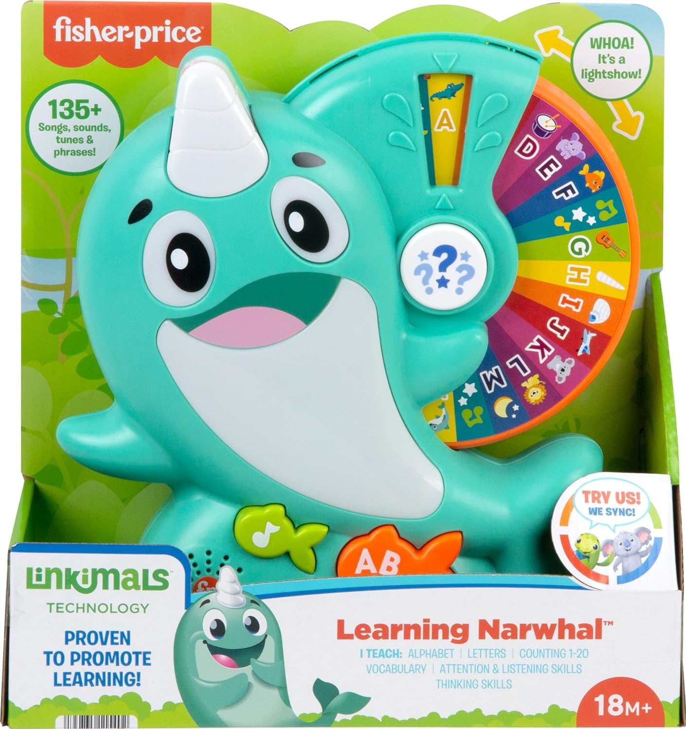 FisherPrice Toddler Toy Linkimals Learning Narwhal Game for Ages 18 Months Compatible Only with Linkimals Items