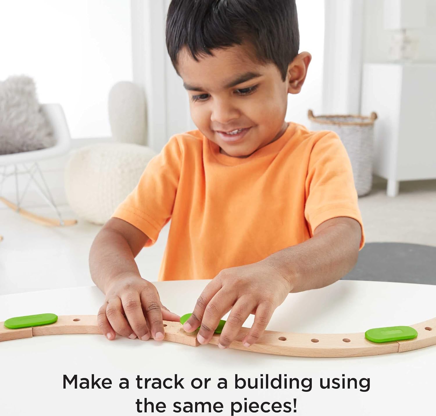 FisherPrice Wooden Building Toy Wonder Makers Design System Build Around Town Starter Kit 75 Wood Piece Playset for Preschool Kids Ages 3 YearsStandard
