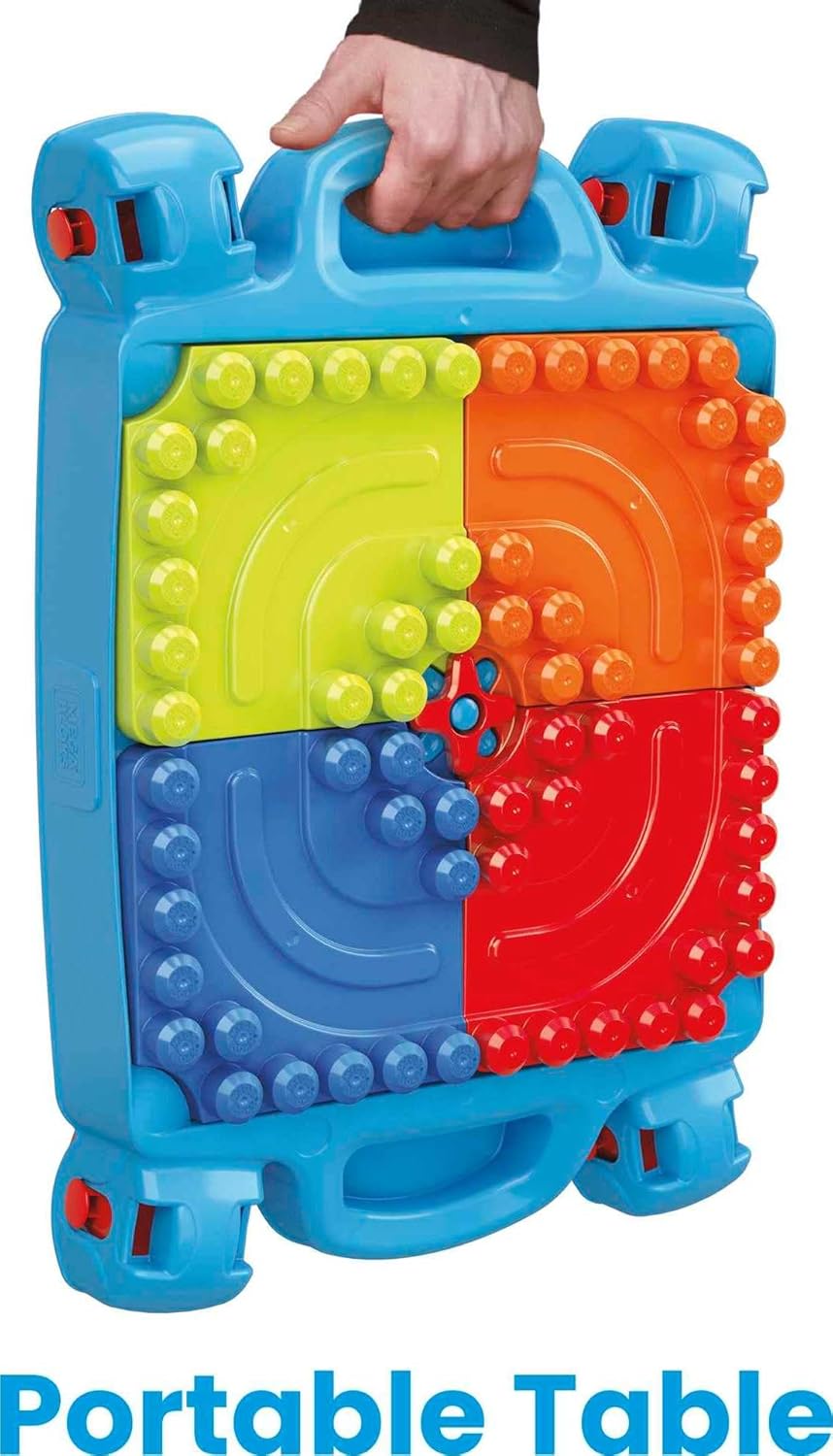 MEGA BLOKS First Builders Toddler Blocks Toy Set Build n Learn Activity Table with 30 Pieces and Storage Blue Ages 1 Years Amazon ExclusiveClassic
