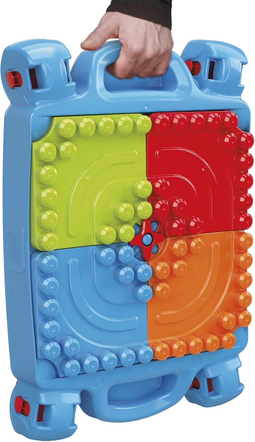 MEGA BLOKS First Builders Toddler Blocks Toy Set Build n Learn Activity Table with 30 Pieces and Storage Pink Ages 1 Years Amazon ExclusiveBlue