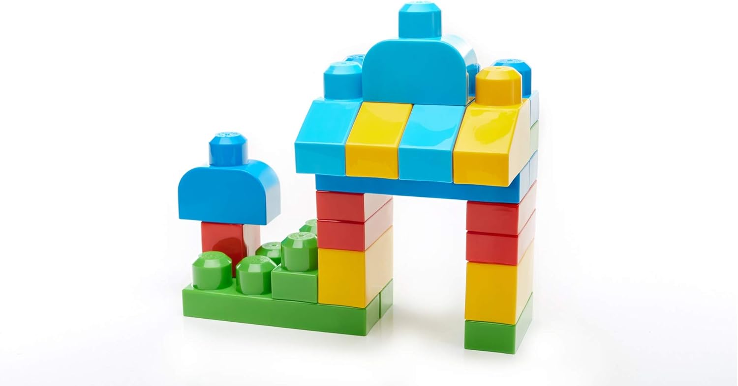 MEGA BLOKS First Builders Toddler Blocks Toy Set Build n Learn Activity Table with 30 Pieces and Storage Pink Ages 1 Years Amazon ExclusiveMulti Color