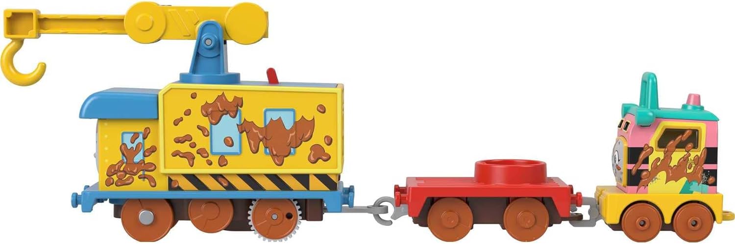 Thomas ampamp Friends Motorized Toy Train Graffiti Percy BatteryPowered Engine with 2 Cargo Cars for Pretend Play Preschool Kids Ages 3 YearsMuddy Friends