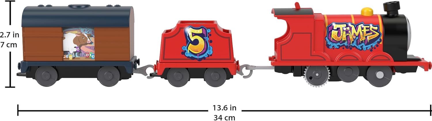 Thomas ampamp Friends Motorized Toy Train Graffiti Percy BatteryPowered Engine with 2 Cargo Cars for Pretend Play Preschool Kids Ages 3 YearsNew James