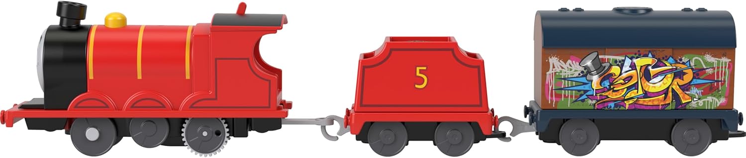 Thomas ampamp Friends Motorized Toy Train Graffiti Percy BatteryPowered Engine with 2 Cargo Cars for Pretend Play Preschool Kids Ages 3 YearsNew James