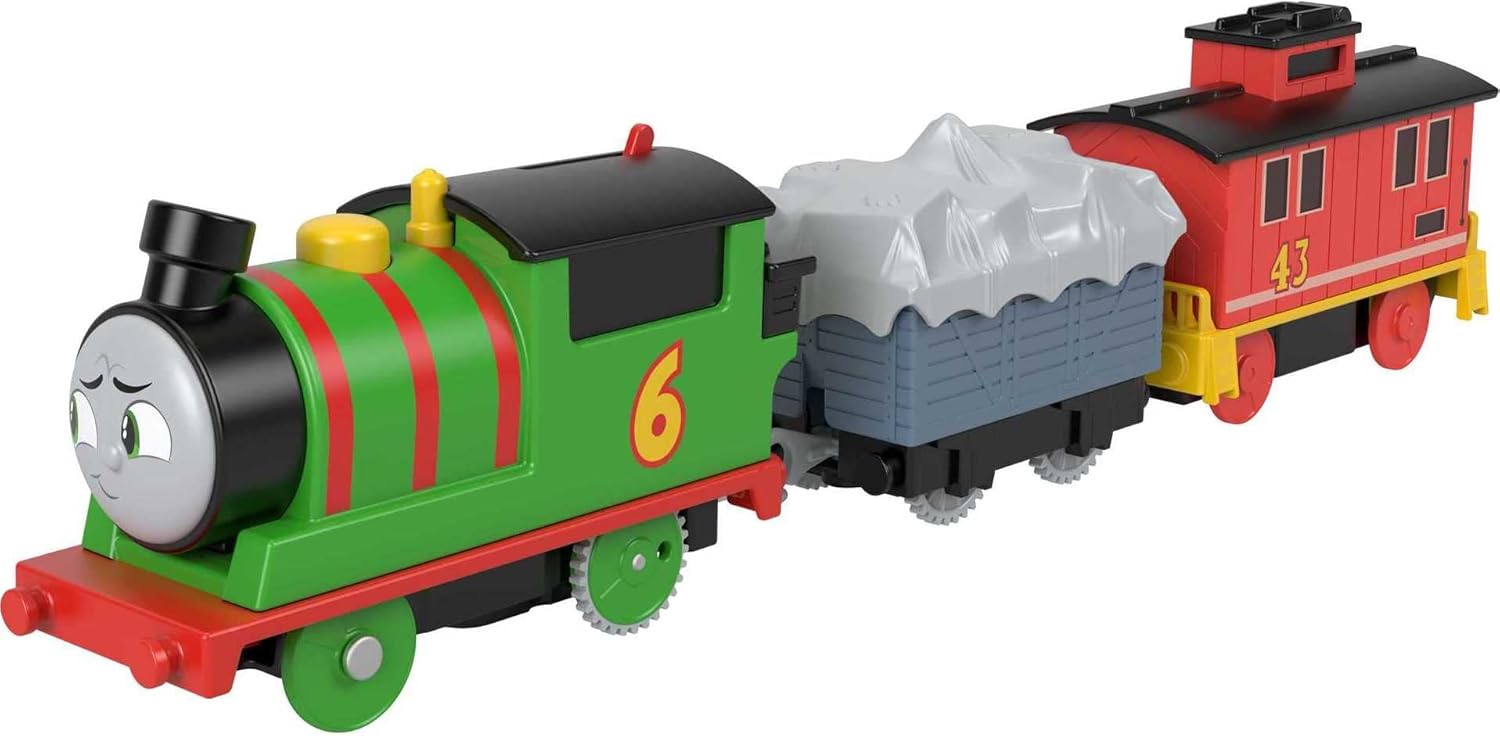 Thomas ampamp Friends Motorized Toy Train Graffiti Percy BatteryPowered Engine with 2 Cargo Cars for Pretend Play Preschool Kids Ages 3 YearsPercy  Bruno