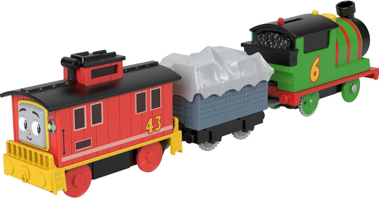 Thomas ampamp Friends Motorized Toy Train Graffiti Percy BatteryPowered Engine with 2 Cargo Cars for Pretend Play Preschool Kids Ages 3 YearsPercy  Bruno