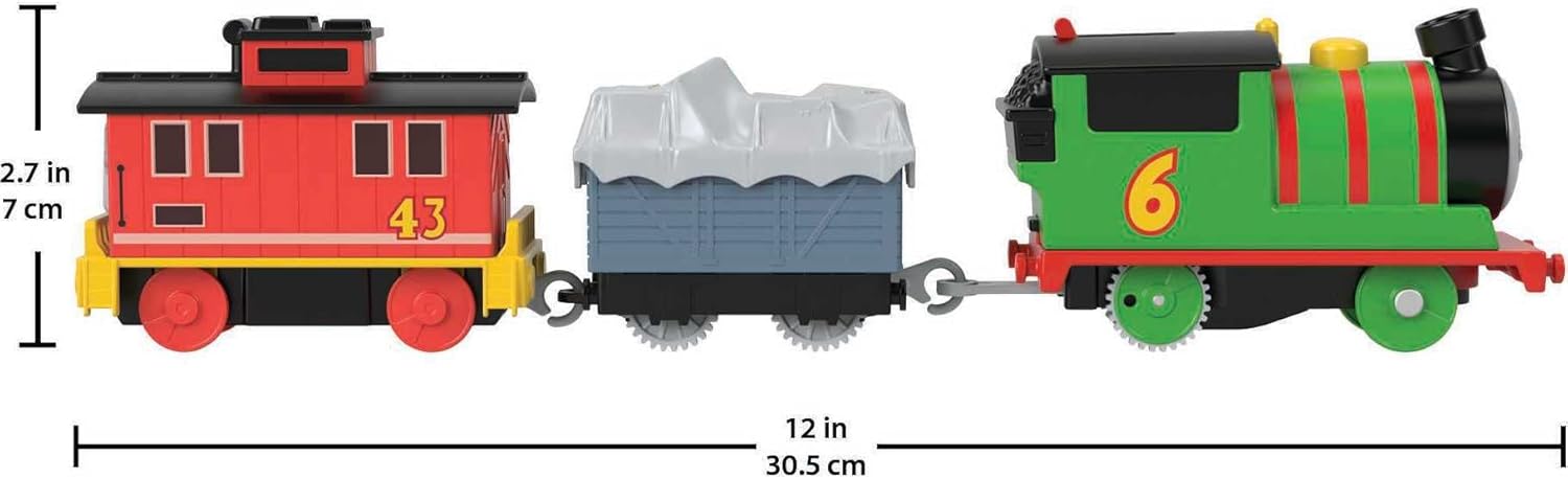 Thomas ampamp Friends Motorized Toy Train Graffiti Percy BatteryPowered Engine with 2 Cargo Cars for Pretend Play Preschool Kids Ages 3 YearsPercy  Bruno