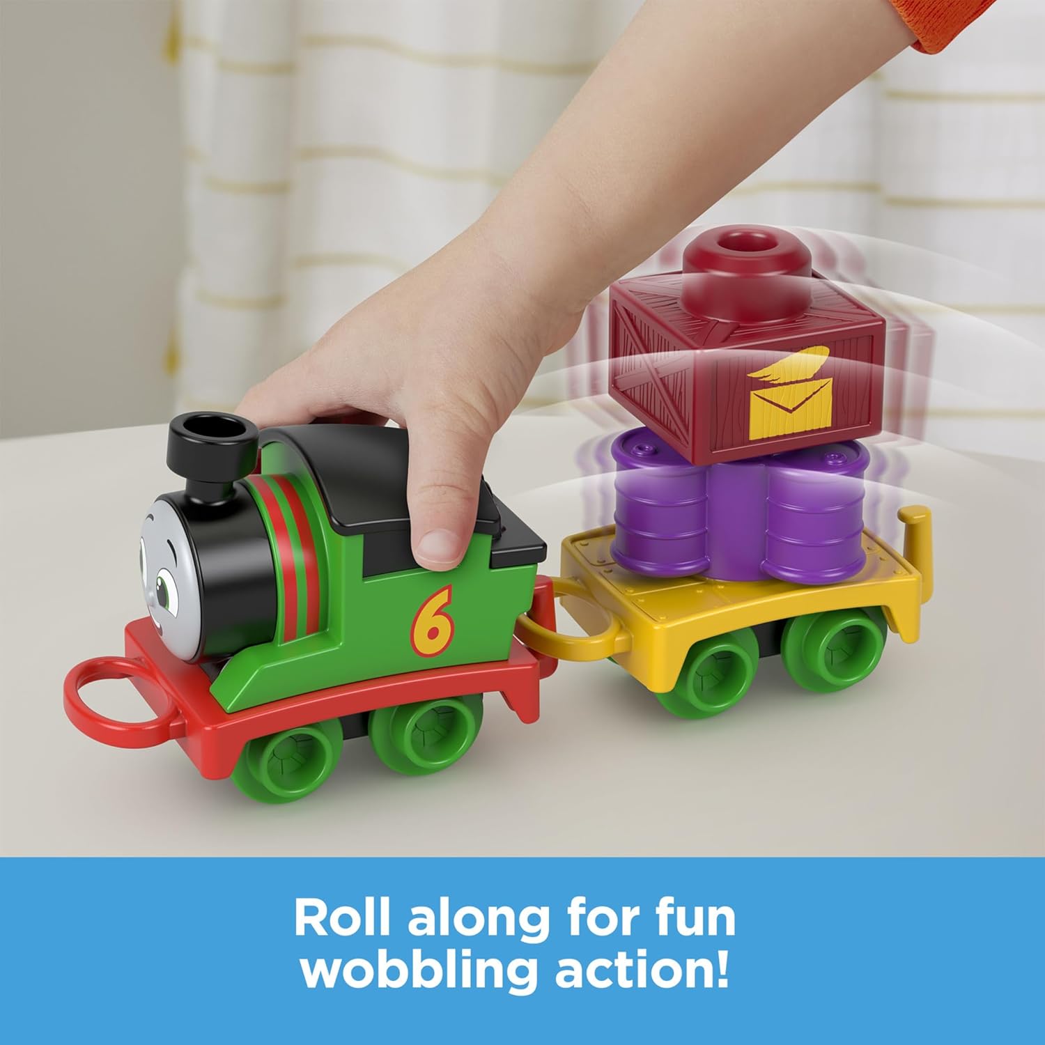 Thomas ampamp Friends Toddler Toy My First Brake Car Bruno PushAlong Vehicle with Stacking Cargo for Preschool Kids Ages 18 MonthsPercy