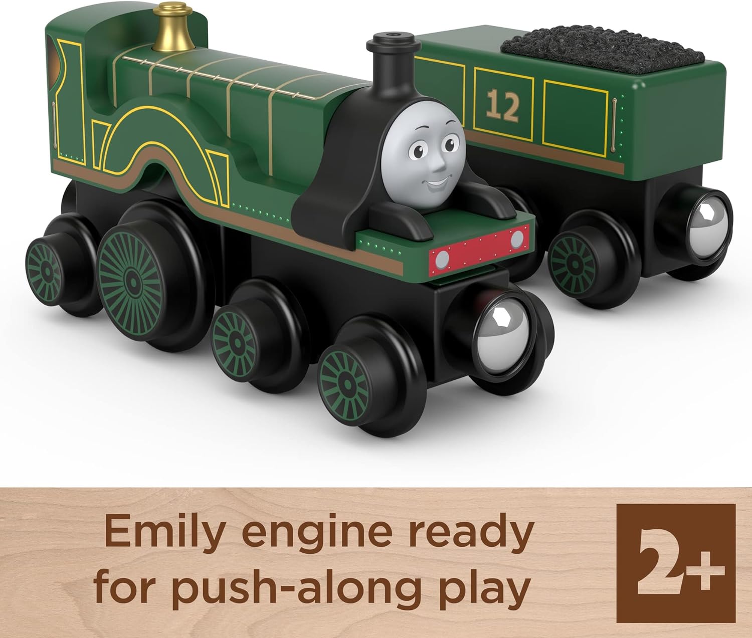 Thomas ampamp Friends Wooden Railway Toy Train Emily PushAlong Wood Engine ampamp Coal Car for Toddlers ampamp Preschool Kids Ages 2 Years Amazon Exclusive