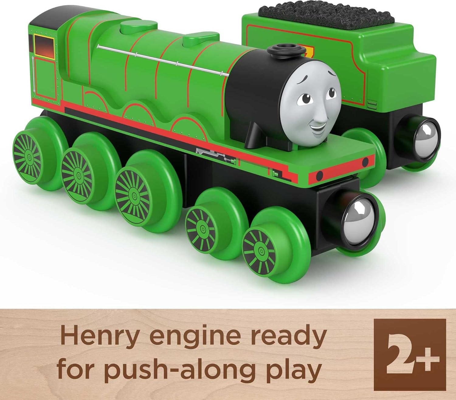 Thomas ampamp Friends Wooden Railway Toy Train Henry PushAlong Wood Engine ampamp Coal Car for Toddlers ampamp Preschool Kids Ages 2 Years Amazon Exclusive