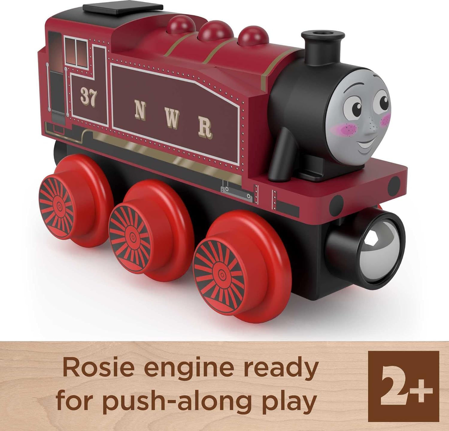Thomas ampamp Friends Wooden Railway Toy Train Rosie PushAlong Wood Engine for Toddlers ampamp Preschool Kids Ages 2 Years Amazon ExclusiveWood Vehicle