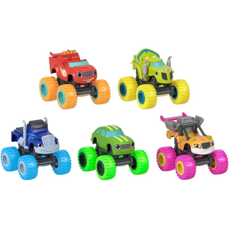 FisherPrice Blaze and The Monster Machines Diecast Toys Racers 4 Pack of PushAlong Metal Vehicles for Pretend Play Preschool Kids Ages 3 Years Amazon Exclusive5 pack