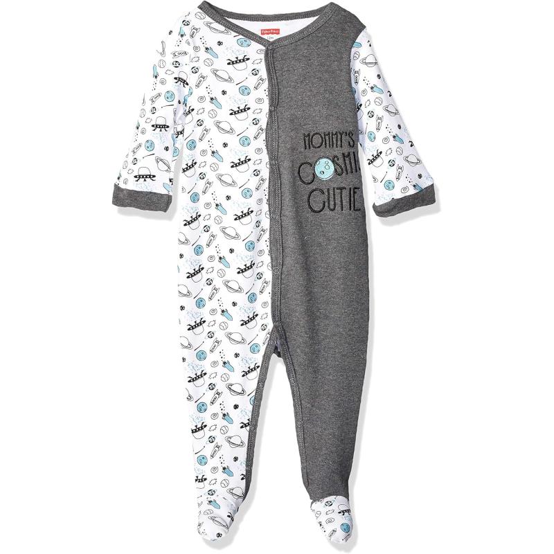 FisherPrice Embroidered OnePiece CoverallGrayWhite