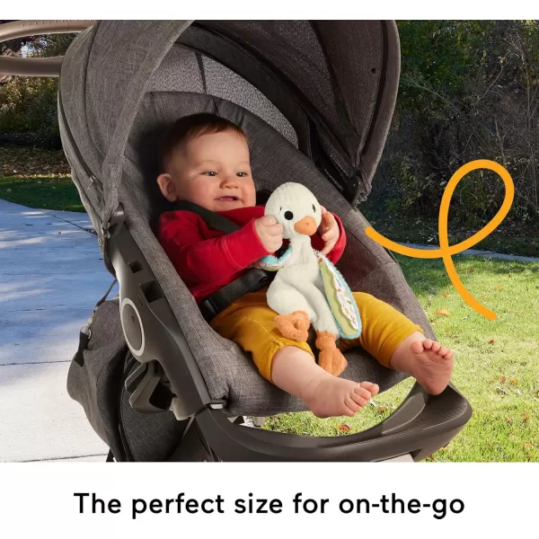 Fisher Price Baby Sensory Toy Snuggle Up Goose Plush with Jingle Sounds for Developmental Play Newborns Ages 3 Months