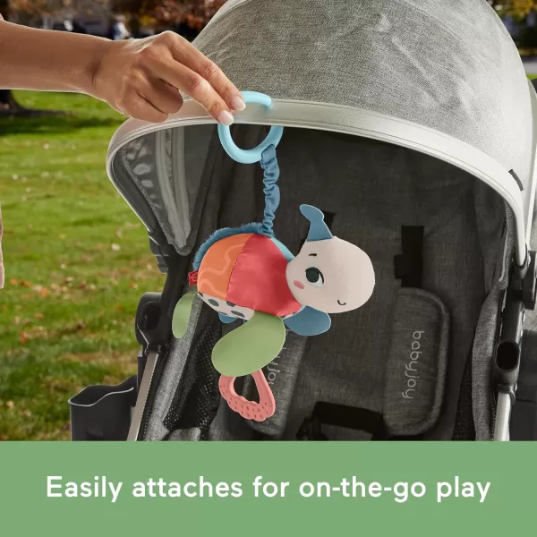FisherPrice Baby Stroller Toy Planet Friends Sea Me Bounce Turtle Plush with Teether Motion ampamp Sounds for Newborns Ages 0 Months
