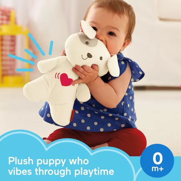 FisherPrice Baby Toy Calming Vibrations Cuddle Soother Musical Plush Dog Sound Machine for Developmental Play Newborns Ages 0 Months