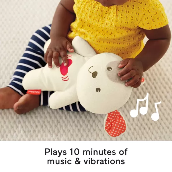 FisherPrice Baby Toy Calming Vibrations Cuddle Soother Musical Plush Dog Sound Machine for Developmental Play Newborns Ages 0 Months