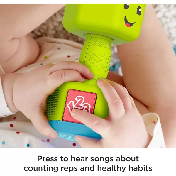 FisherPrice Baby ampamp Toddler Toy Laugh ampamp Learn Countin Reps Dumbbell Rattle with Learning Lights ampamp Music for Infants Ages 6 Months