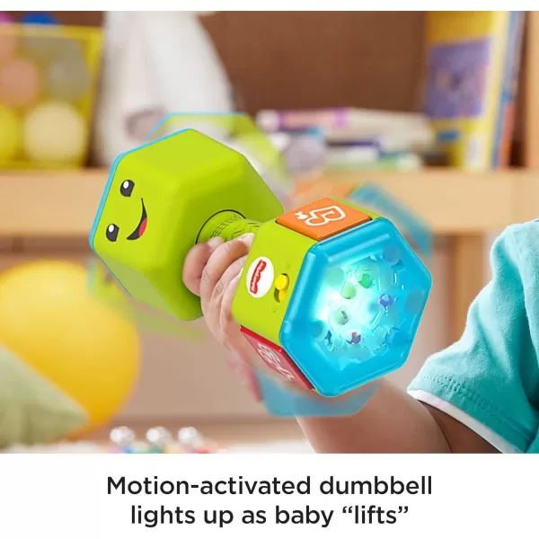 FisherPrice Baby ampamp Toddler Toy Laugh ampamp Learn Countin Reps Dumbbell Rattle with Learning Lights ampamp Music for Infants Ages 6 Months
