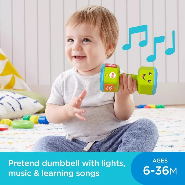 FisherPrice Baby ampamp Toddler Toy Laugh ampamp Learn Countin Reps Dumbbell Rattle with Learning Lights ampamp Music for Infants Ages 6 Months