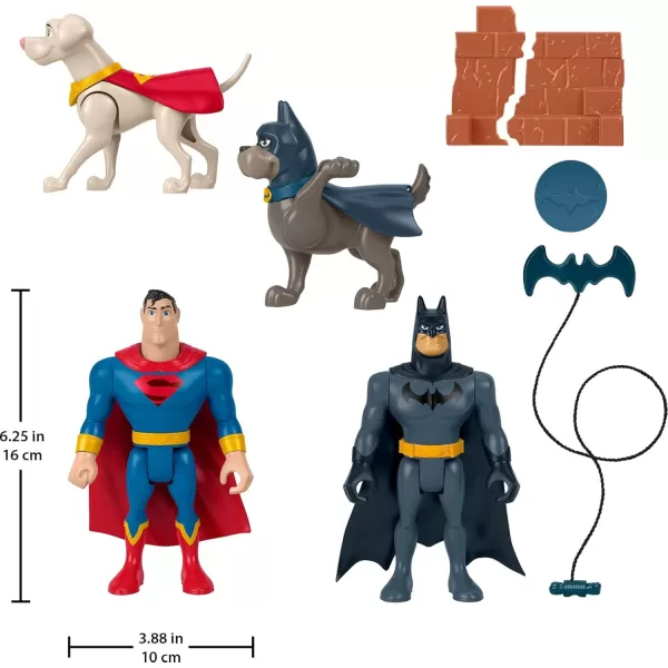 FisherPrice DC League of SuperPets Preschool Toys Super Hero ampamp Action Pet Set Batman Superman Krypto ampamp Ace for Kids Ages 3 Years