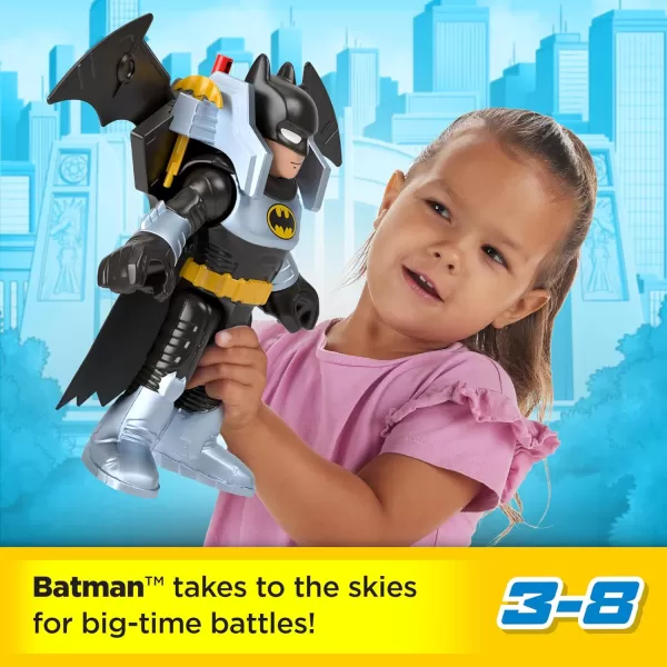 FisherPrice Imaginext DC Super Friends Batman Toy Batglider and XL Figure 10 Inches with Launcher for Pretend Play Kids Ages 3 Years