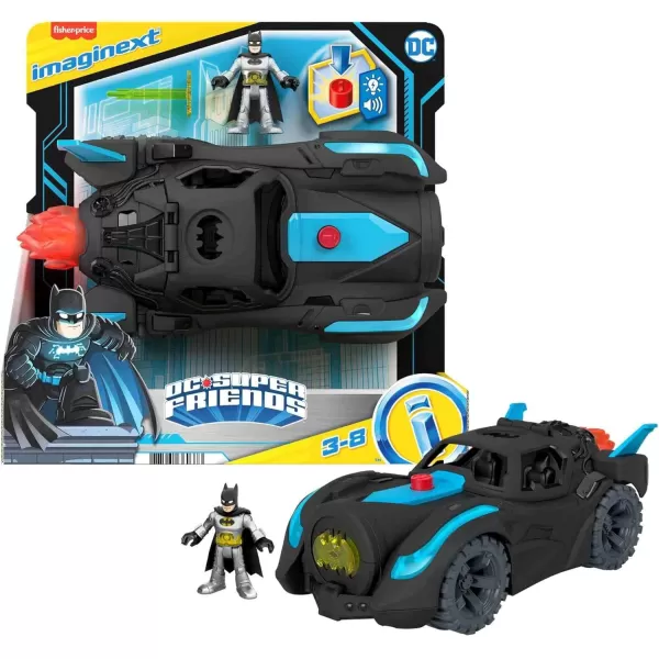 FisherPrice Imaginext DC Super Friends Batman Toy Lights ampamp Sounds Batmobile with Batman Figure for Preschool Kids Ages 3 Years