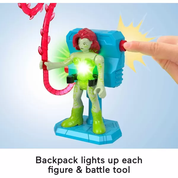 FisherPrice Imaginext DC Super Friends Preschool Toys Batman Battle Multipack 9Piece Figure Set with LightUp Backpack for Ages 3 Years