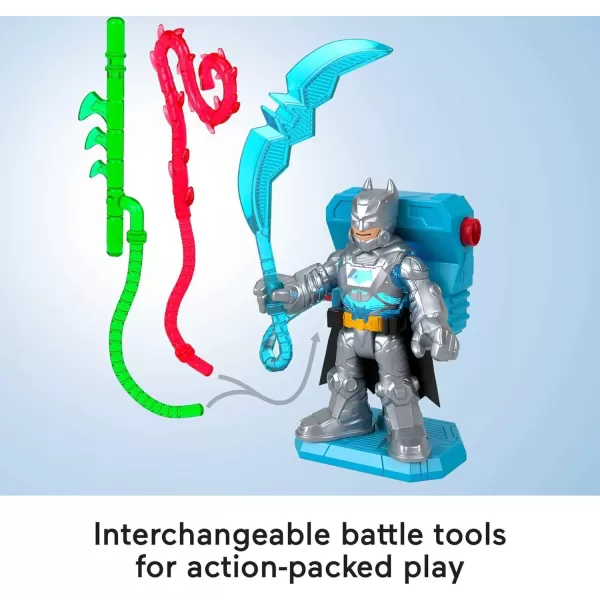 FisherPrice Imaginext DC Super Friends Preschool Toys Batman Battle Multipack 9Piece Figure Set with LightUp Backpack for Ages 3 Years