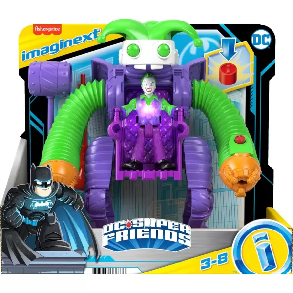 FisherPrice Imaginext DC Super Friends The Joker Toy Battling Robot with Poseable Figure ampamp Lights for Pretend Play Kids Ages 3 Years