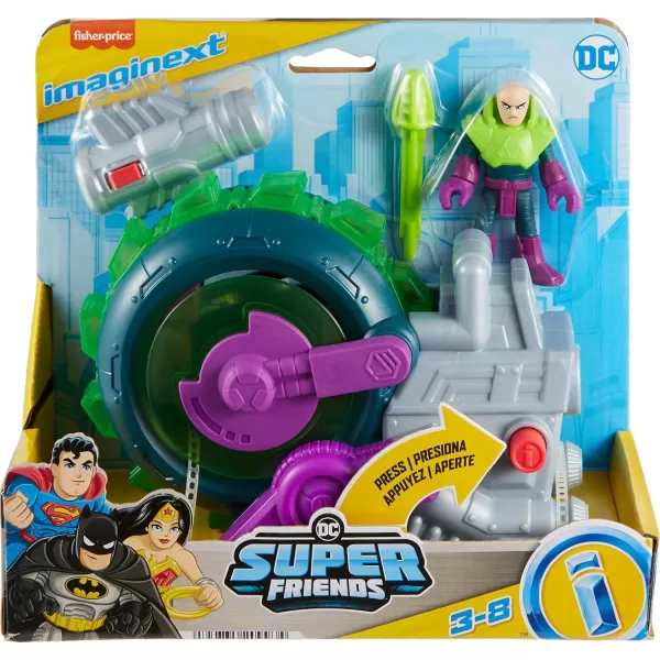 FisherPrice Imaginext DC Super Friends Toy Lex Luthor Spinning Saw Vehicle ampamp Figure Set for Pretend Play Kids Ages 3 Years