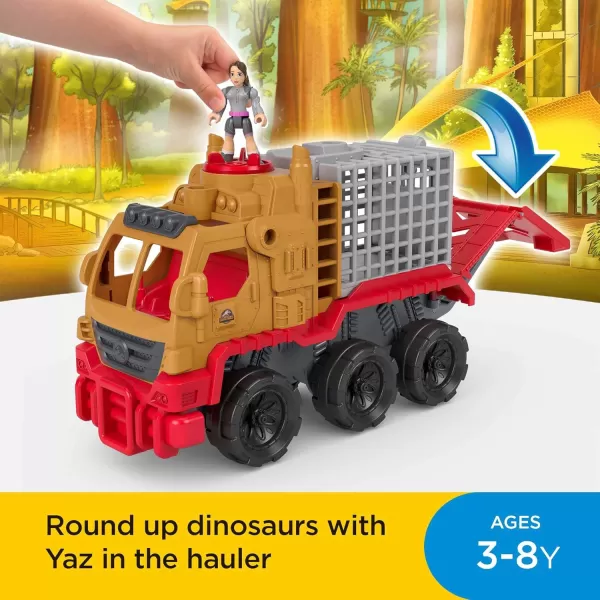 FisherPrice Imaginext Jurassic World Camp Cretaceous Toys Dinosaur Hauler Vehicle ampamp Yaz Poseable Figure for Preschool Kids Ages 3 Years