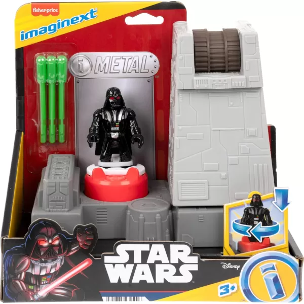 FisherPrice Imaginext Star Wars Toys Death Star Turret Cannon with Darth Vader Metal Character Key for Kids Ages 3 Years