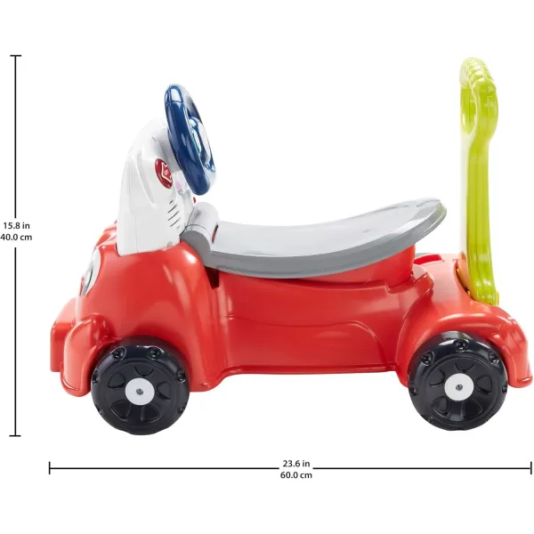 FisherPrice Laugh ampamp Learn 3In1 Smart Car Baby Walker ampamp Toddler RideOn Toy with Smart Stages Learning Content for Ages 9 MonthsStandard