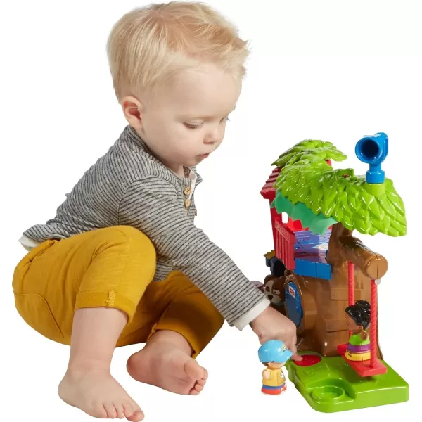 FisherPrice Little People Toddler Musical Toy Swing ampamp Share Treehouse Playset with 3 Figures for Pretend Play Ages 1 Years