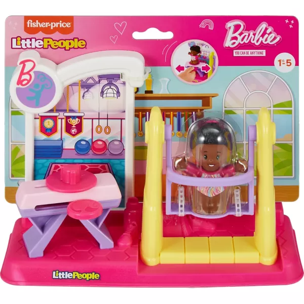 FisherPrice Little People Toddler Toy Barbie You Can Be Anything Gymnast Playset with Figure for Preschool Pretend Play Kids Ages 18 Months